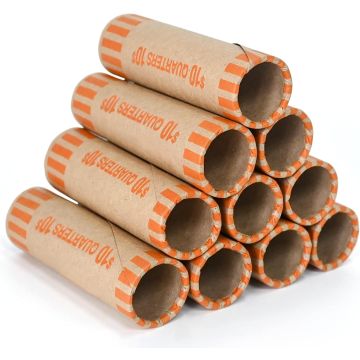 L LIKED 72 PCS Preformed Coin Wrappers Rolls-Quarters
