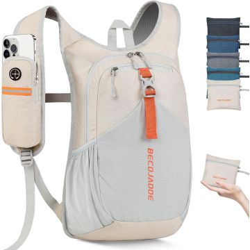 Mochila de Senderismo Plegable BECOJADDE 15L Beige