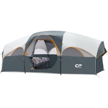 Carpa CAMPROS CP para 8 personas, resistente a la intemperie, 5 ventanas