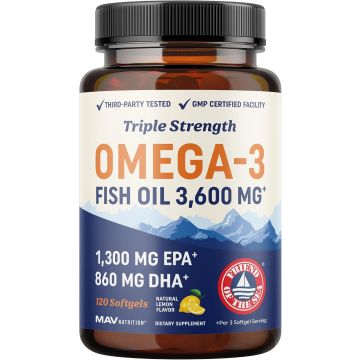 Aceite de Pescado Omega 3 Triple Fuerza DHA 3600 mg - 120 Cápsulas