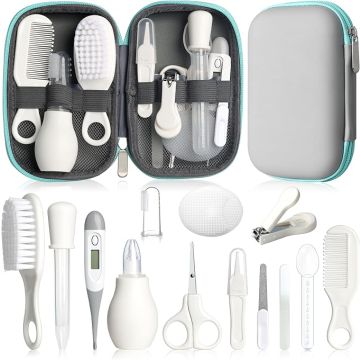 Set Cuidado Bebé 14 Piezas Gris Blanco