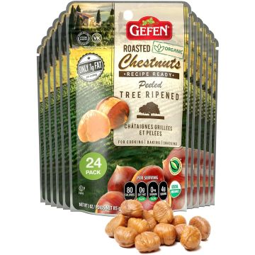 Gefen Castañas Orgánicas Peladas y Tostadas, 3oz (Pack de 24)
