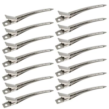 Pack de 24 pinzas para cabello metálicas plateadas