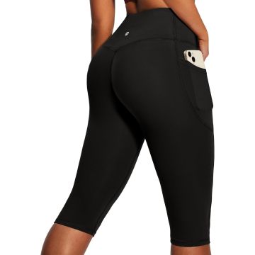 Leggings Capri para mujer con bolsillos y control abdominal