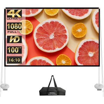 Pantalla de Proyector Exterior 100 Pulgadas con Soporte 4K HD