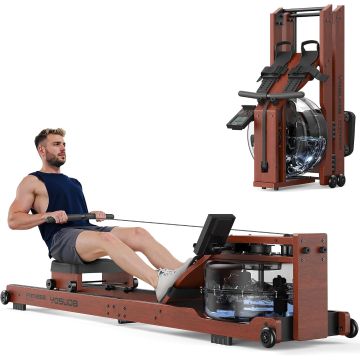 Máquina de remo YOSUDA de madera plegable con resistencia de agua