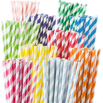 Pitillos de Papel Desechables 200 unidades 10 colores