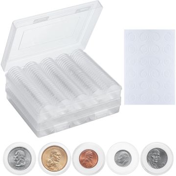 Portamonedas para 240 monedas con caja, 5 tamaños