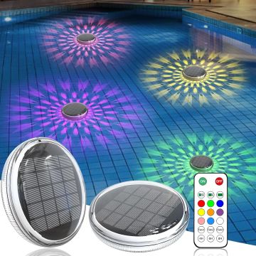 Luces Solares Flotantes para Piscina (2 Unidades) con Control Remoto