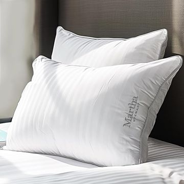 Set 2 Almohadas Pluma Queen Suave Hipoalergénicas 100% Algod