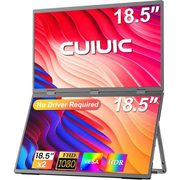 Monitor Portátil Extensor Dual 18.5 FHD IPS con Soporte para