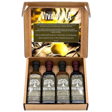Viva Oliva Aceite de Oliva y Vinagre Balsámico Pack de 4 (60ml c/u)