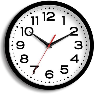 Reloj de Pared Roymnie Analógico Silencioso 8 Pulgadas Negro