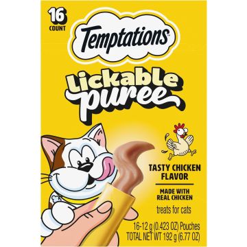 Temptations Snack Cremoso para Gato Sabor Pollo 16 Sobres