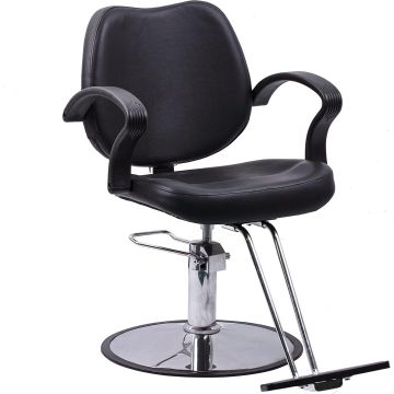 Silla hidráulica clásica para barbería y salón negro