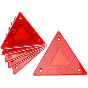 6 Triángulos Reflectores de Seguridad Rojos 6"x6" para Vehículo