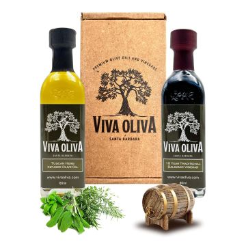 Set de aceite de oliva y vinagre balsámico 2 botellas 60ml
