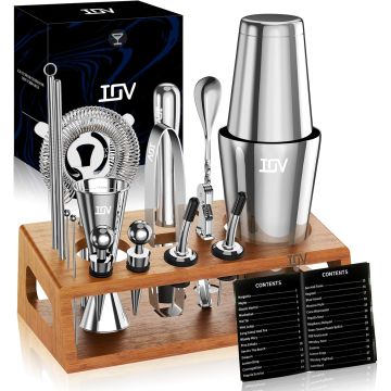 Set de Bar IOV Mixology Bartender Kit con Stand 17 Piezas