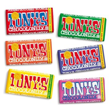 Tony's Chocolonely Super Duper Milk Chocolate Bundle, 6 Barras, 6.35 Oz C/U