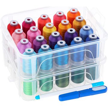 Kit de 40 colores hilo de bordado para máquina Brother 500m con caja
