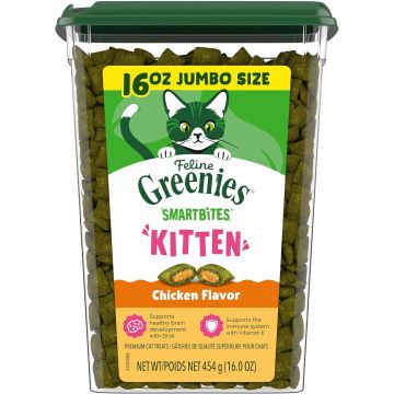 Greenies Feline Smartbites Snack para Gatitos Sabor Pollo 453 g