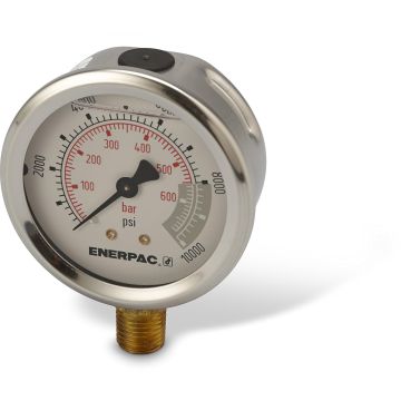 Manómetro Hidráulico Enerpac G2535L 0-10000 PSI 2-1/2 pulgadas