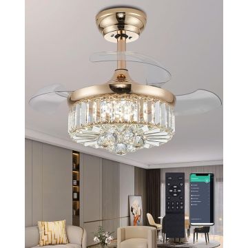 Ventilador de Techo 30 Pulgadas Con Luz Dimmable y Control R