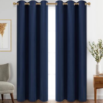 Cortinas Blackout Diraysid para Dormitorio, 2 Paneles, Azul Marino