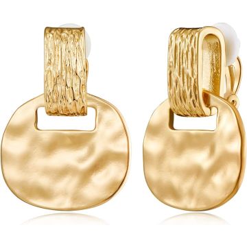 Aretes de clip dorados MUYAN para mujer sin perforación