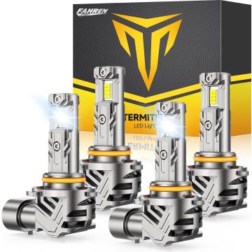 FAHREN 9005 9006 Combo Bombillas LED 6500K Blanco Frío Pack de 4