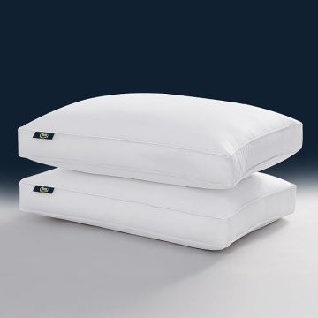 Set 2 Almohadas Pluma de Ganso King Algodón