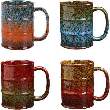Taza de café de cerámica de 20 oz, 4 piezas multicolor