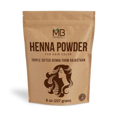 MB Herbals Henna en Polvo 100% Pura y Natural 227 g