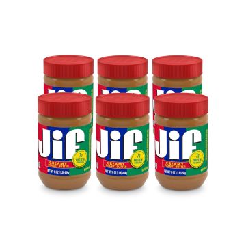 Mantequilla de Maní Cremosa Jif, Frasco 16 oz, Paquete de 6