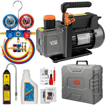 Kit de bomba de vacío para AC 4.5 CFM con manómetro